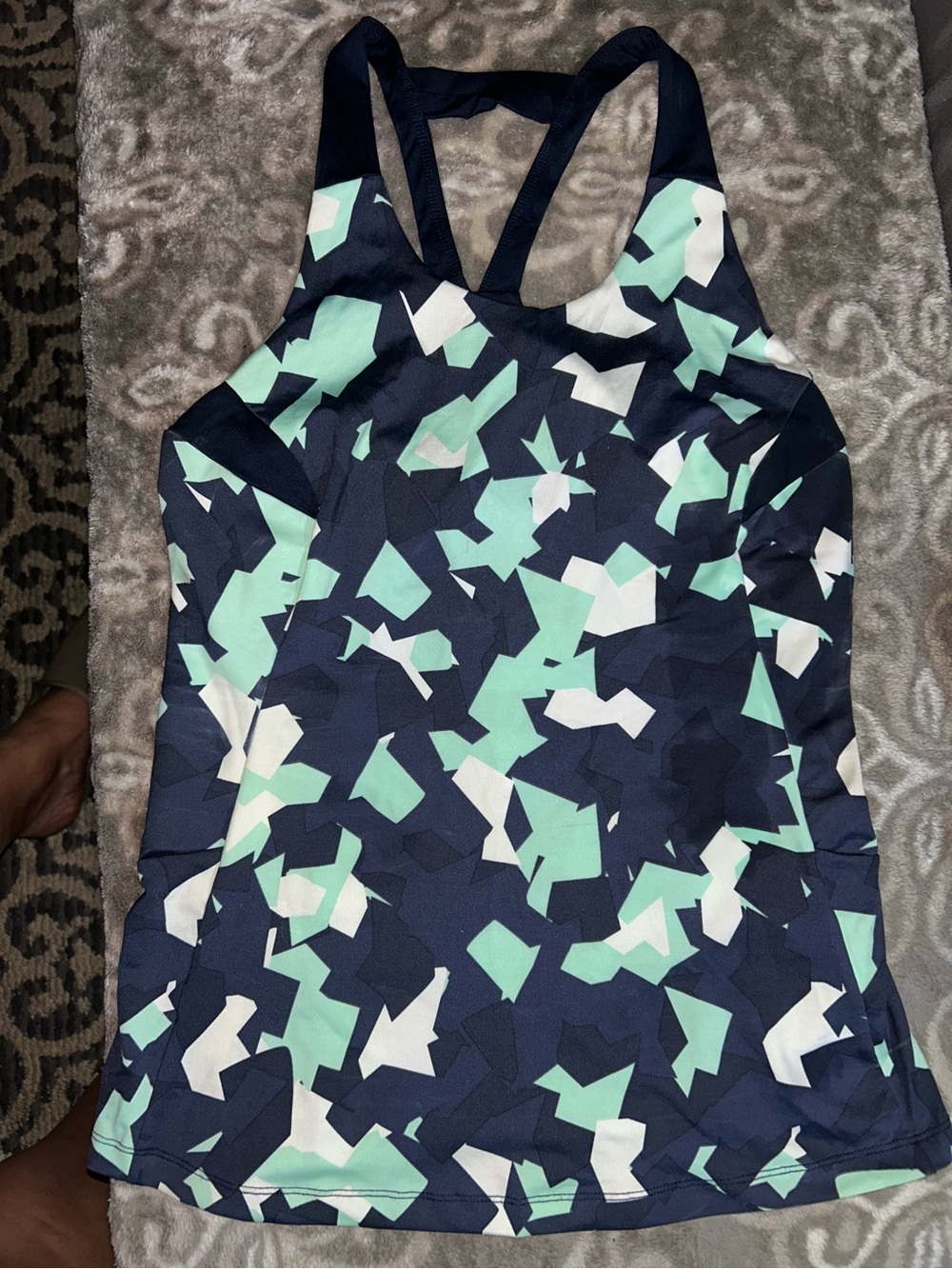 J.Lindeberg Technical Activewear Tank Navy, Mint & white Sz SM